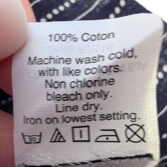 Madewell | 100% Cotton Openview Tunic Navy Striped Oversized Tassel Top | XS - Picture 10 of 11